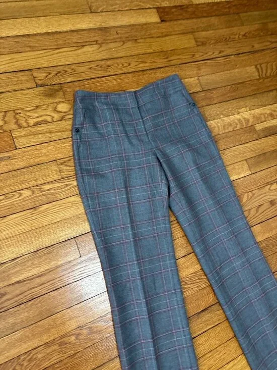 Talbots Womens Dress Pants Size 6 Gray Plaid Wool Blend Trousers Lined 29x31 - Picture 2 of 5